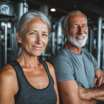 Instructor de fitness ghidând un grup de seniori prin exerciții